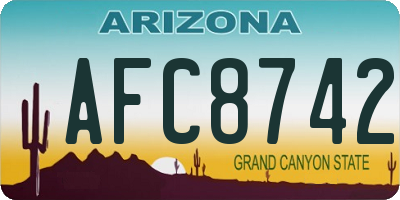 AZ license plate AFC8742