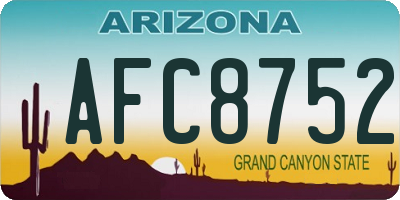 AZ license plate AFC8752