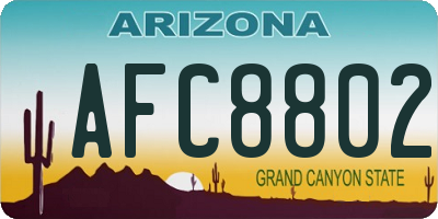 AZ license plate AFC8802