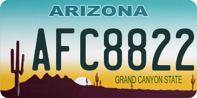 AZ license plate AFC8822