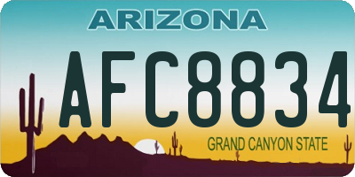 AZ license plate AFC8834