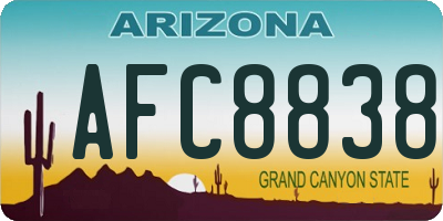 AZ license plate AFC8838