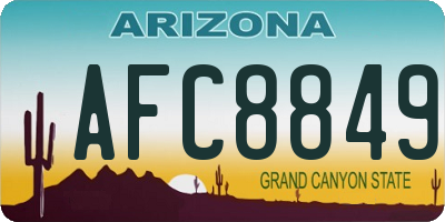 AZ license plate AFC8849