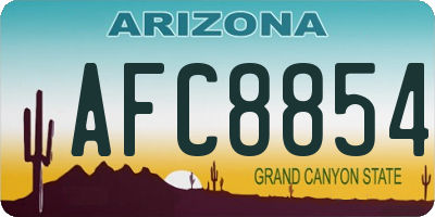 AZ license plate AFC8854