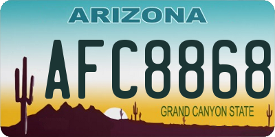 AZ license plate AFC8868