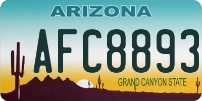 AZ license plate AFC8893