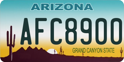 AZ license plate AFC8900