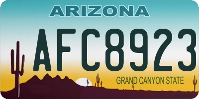 AZ license plate AFC8923