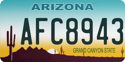 AZ license plate AFC8943