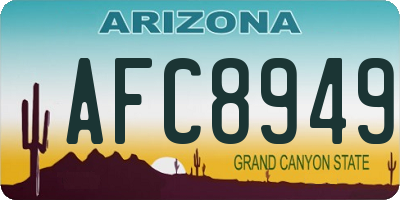 AZ license plate AFC8949
