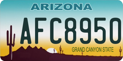 AZ license plate AFC8950