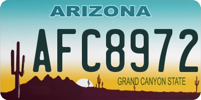 AZ license plate AFC8972