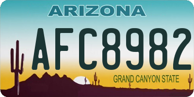 AZ license plate AFC8982