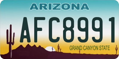 AZ license plate AFC8991