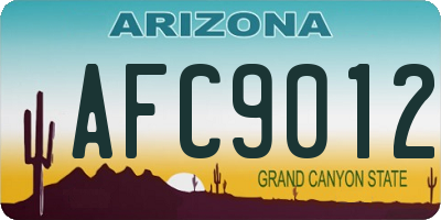 AZ license plate AFC9012