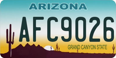 AZ license plate AFC9026