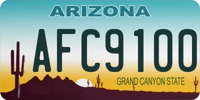 AZ license plate AFC9100