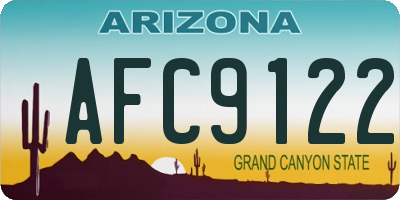 AZ license plate AFC9122