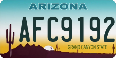 AZ license plate AFC9192