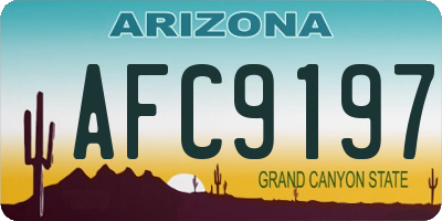 AZ license plate AFC9197