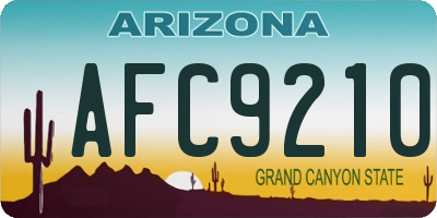 AZ license plate AFC9210