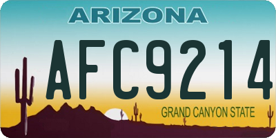 AZ license plate AFC9214