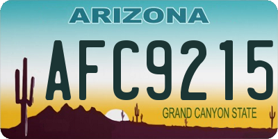 AZ license plate AFC9215