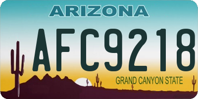 AZ license plate AFC9218