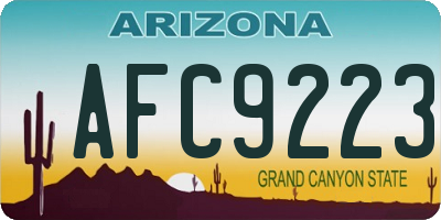 AZ license plate AFC9223