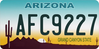 AZ license plate AFC9227