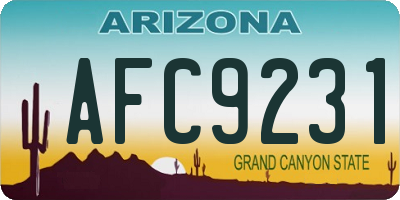 AZ license plate AFC9231