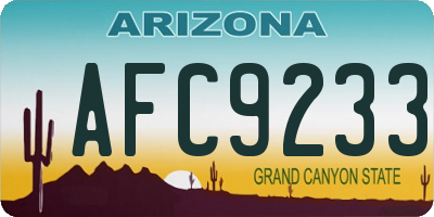 AZ license plate AFC9233