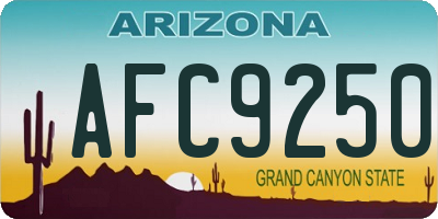 AZ license plate AFC9250