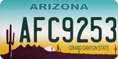 AZ license plate AFC9253