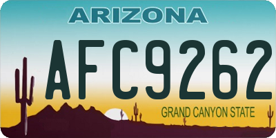 AZ license plate AFC9262