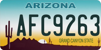 AZ license plate AFC9263