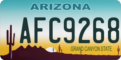 AZ license plate AFC9268