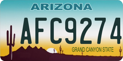 AZ license plate AFC9274
