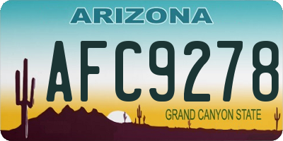 AZ license plate AFC9278