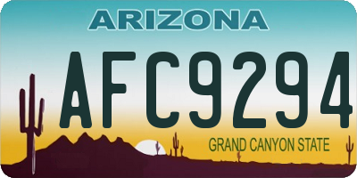 AZ license plate AFC9294