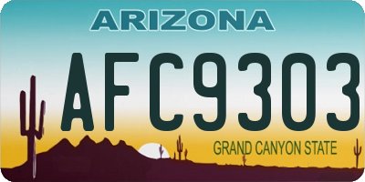 AZ license plate AFC9303