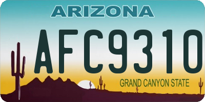AZ license plate AFC9310