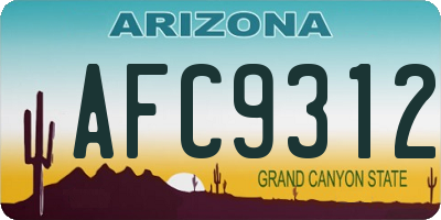 AZ license plate AFC9312
