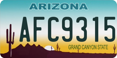 AZ license plate AFC9315