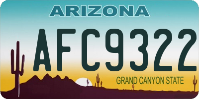 AZ license plate AFC9322