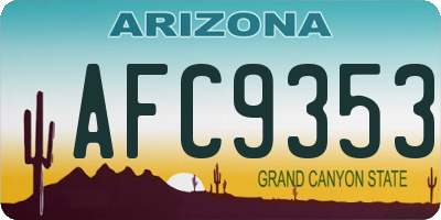 AZ license plate AFC9353