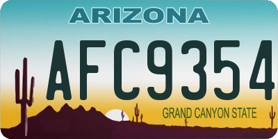 AZ license plate AFC9354