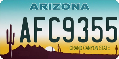 AZ license plate AFC9355