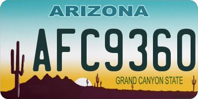 AZ license plate AFC9360