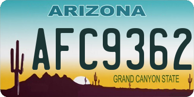 AZ license plate AFC9362